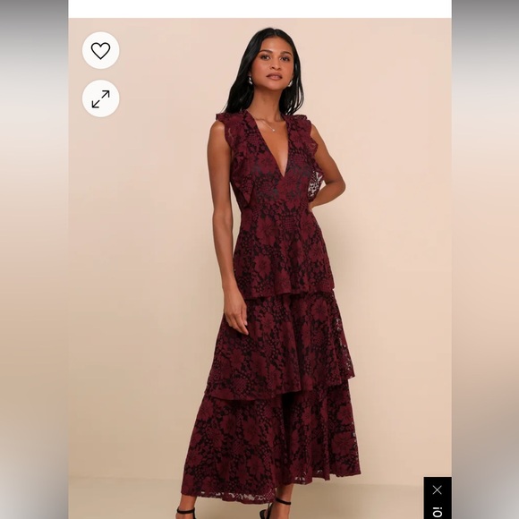 Lulus Dresses & Skirts - Lulu's Burgundy Lace Maxi Dress
